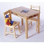 Child's Rectangular Table with Shelves & Two Chairs 534 - Natural Beechwood           