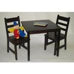 Child's Rectangular Table w/shelves & 2 Chairs 534E - Espresso Finish  