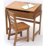 Lipper Child's Slanted Top Desk And Chair 564P - Pecan