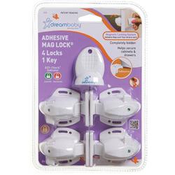 Dreambaby L855 - Adhesive Mag Lock 4 Locks 1 Key