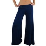 Hybrid - Womens Wide Leg Boho Palazzo Gaucho Pants - Plus Size 1X - Navy