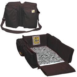 Triple Play 7601BZ  3-n-1 Diaper and Travel bag - Black Zebra