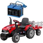 Peg Perego Case IH Magnum Tracktor Trailer With 12 Volt Battery & Charger - Red