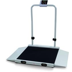 Rice Lake 350-10-3M Two Ramp Handrail Digital Wheelchair Scale - 1,000 lb x 0.2 lb (450 kg x 0.1 kg)