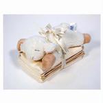 7121-BS Satin Trim Spill Cloth Set 3 piece Set With Plush Baby Sheep