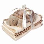 7121-BT Satin Trim Spill Cloth Set 3 piece Set With Plush Baby Turtle