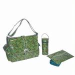 Kalencom 2960 Laminated Buckle Diaper Bag - Posey Paisley - Chocolate/ Avocado